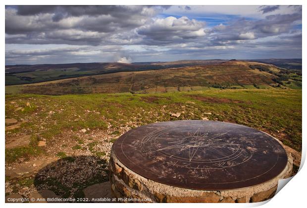 Lose hill in the peak district Print by Ann Biddlecombe