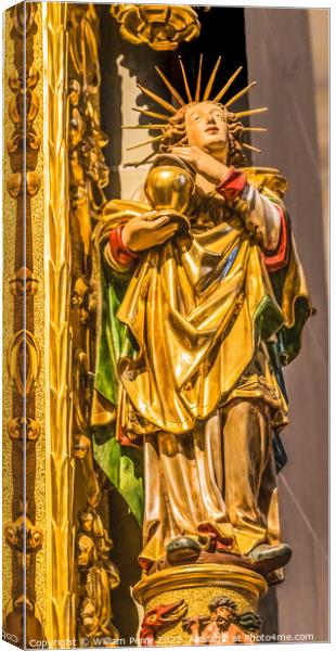 Angel Statue Saint Leodegar Church Lucerne Switzerland Canvas Print by William Perry