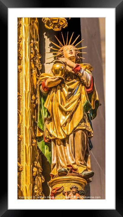 Angel Statue Saint Leodegar Church Lucerne Switzerland Framed Mounted Print by William Perry