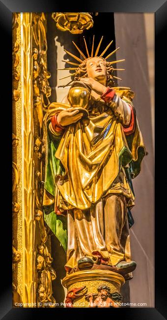 Angel Statue Saint Leodegar Church Lucerne Switzerland Framed Print by William Perry
