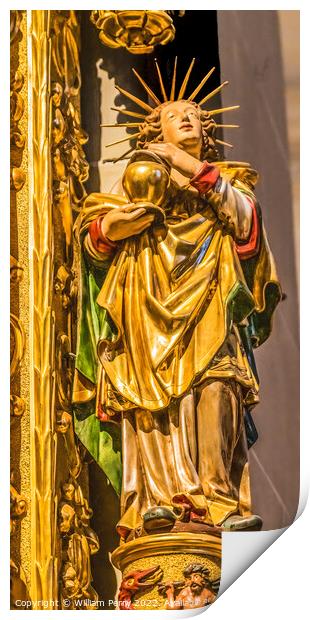 Angel Statue Saint Leodegar Church Lucerne Switzerland Print by William Perry