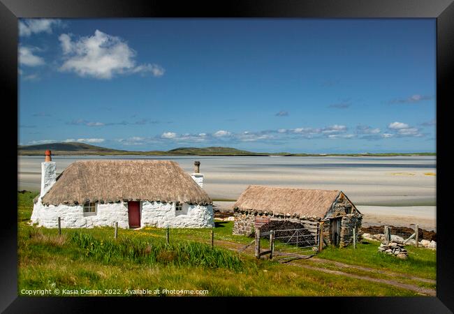 Quaint Hebridean Cottage Framed Print by Kasia Design