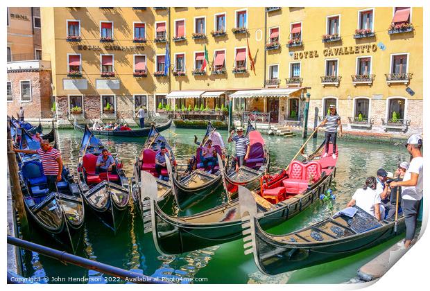 Venice gondola  Print by John Henderson
