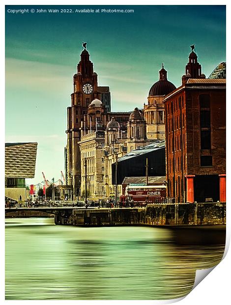 Royal Albert Dock And the 3 Graces   Print by John Wain