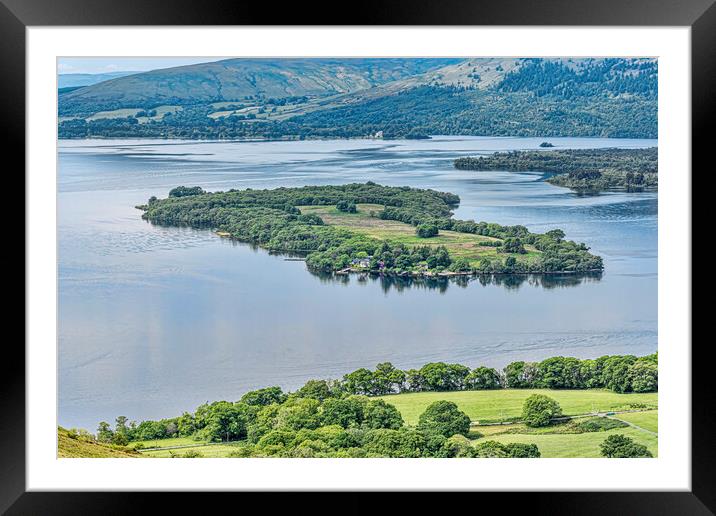 Island on the Loch Framed Mounted Print by Valerie Paterson