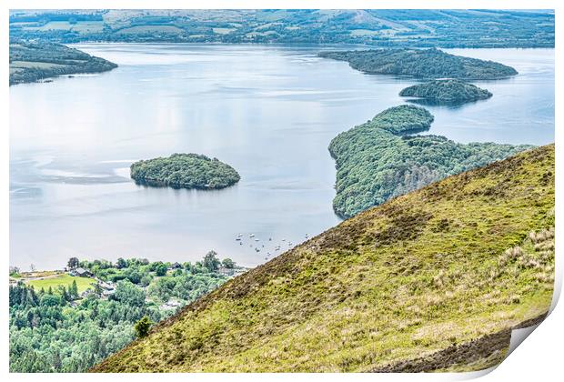 Islands on Loch Lomond Print by Valerie Paterson