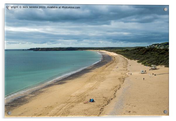 Tenby North Beach in Pembrokeshire   Acrylic by Nick Jenkins