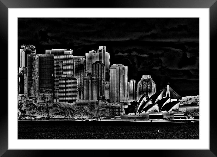 Sydney CBD and opera house (Abstract ) Framed Mounted Print by Allan Durward Photography