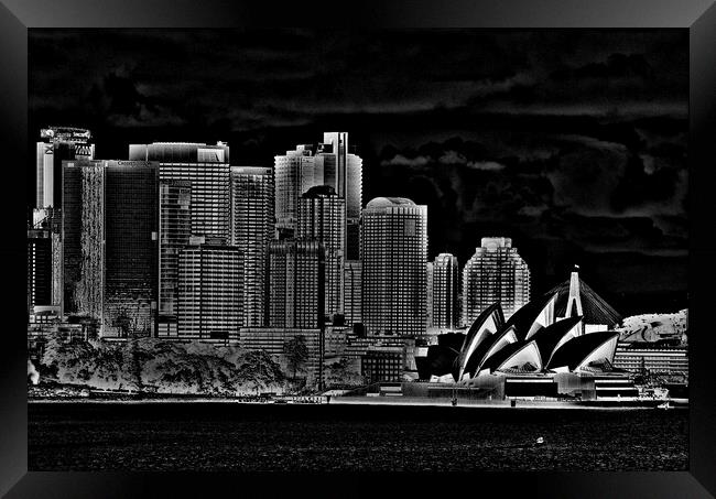 Sydney CBD and opera house (Abstract ) Framed Print by Allan Durward Photography