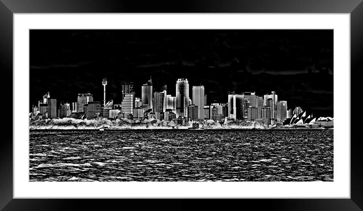 Abstract view of Sydney CBD and Sydney opera house Framed Mounted Print by Allan Durward Photography