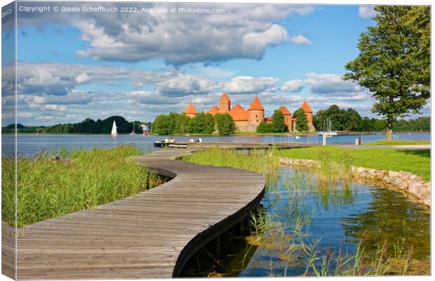 The Quaint Water Castle of Trakai in Lithuania Canvas Print by Gisela Scheffbuch