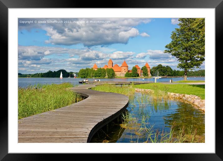 The Quaint Water Castle of Trakai in Lithuania Framed Mounted Print by Gisela Scheffbuch