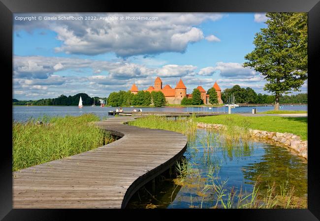 The Quaint Water Castle of Trakai in Lithuania Framed Print by Gisela Scheffbuch