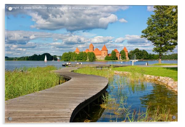 The Quaint Water Castle of Trakai in Lithuania Acrylic by Gisela Scheffbuch