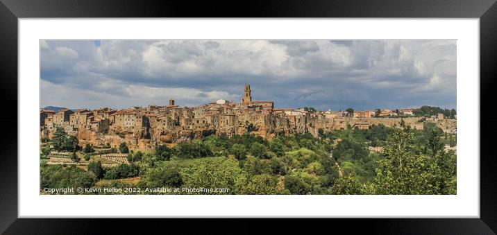 View of Pitigliano, Tuscany, Italy  Framed Mounted Print by Kevin Hellon