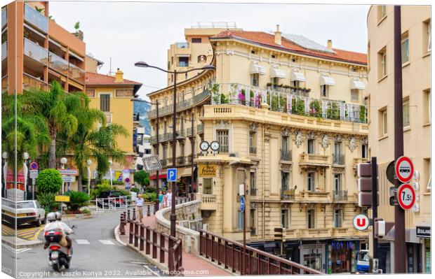 Rue des Iris - Monaco Canvas Print by Laszlo Konya