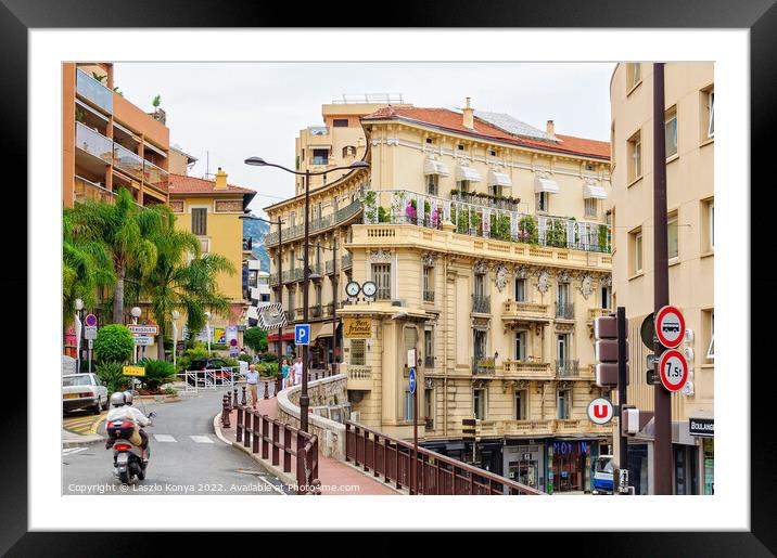 Rue des Iris - Monaco Framed Mounted Print by Laszlo Konya
