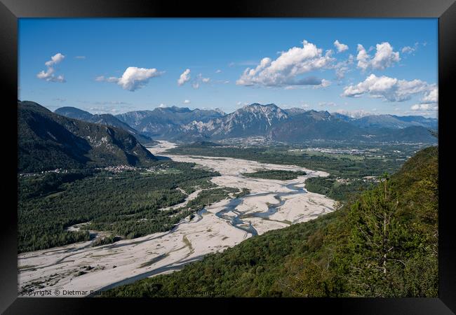 Tagliamento River Valley in Friuli, Italy Framed Print by Dietmar Rauscher