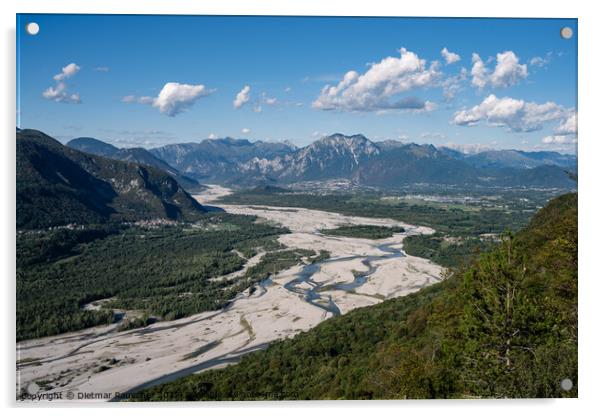 Tagliamento River Valley in Friuli, Italy Acrylic by Dietmar Rauscher