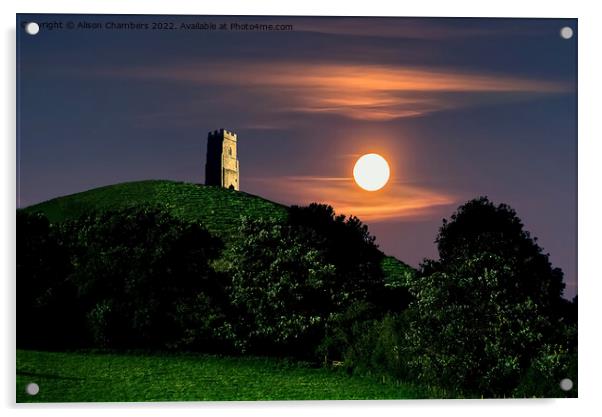 Glastonbury Tor Acrylic by Alison Chambers