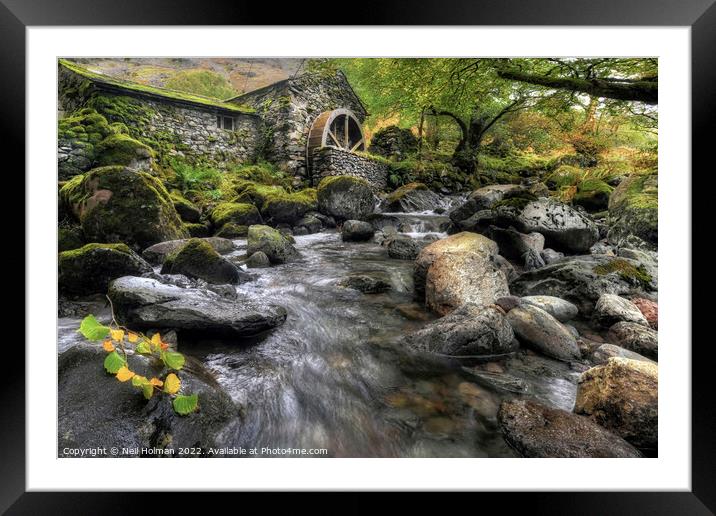 Combe Gill Water Mill Framed Mounted Print by Neil Holman