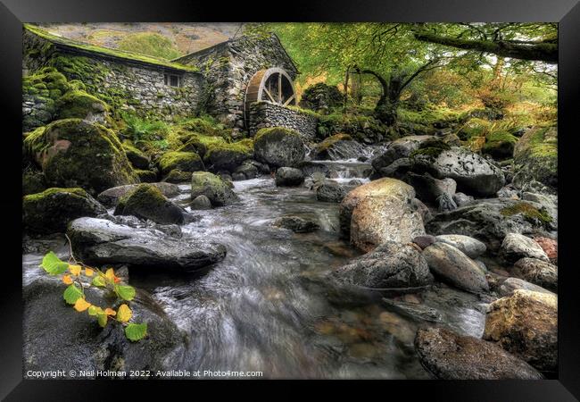 Combe Gill Water Mill Framed Print by Neil Holman