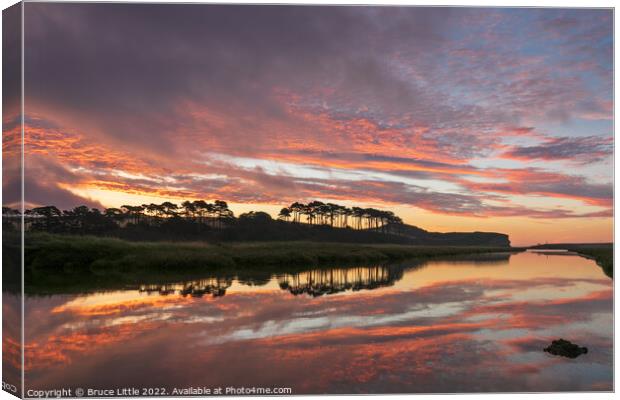 Pre-Dawn Reds at Budleigh Salterton Canvas Print by Bruce Little