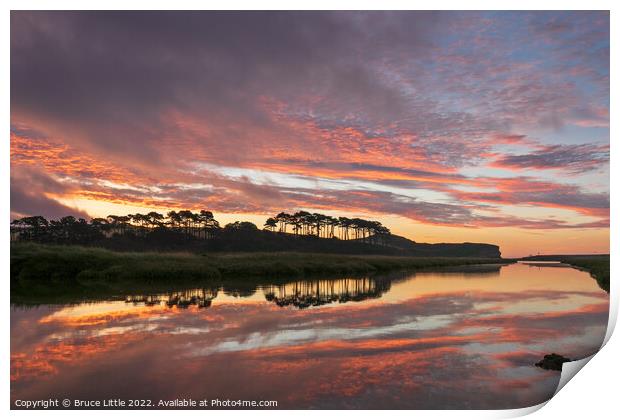 Pre-Dawn Reds at Budleigh Salterton Print by Bruce Little