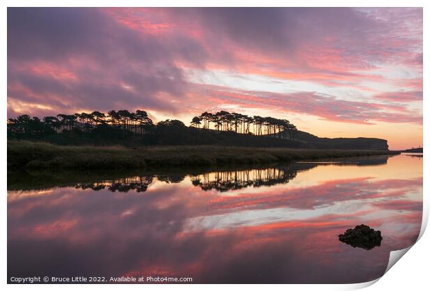 Pre-Dawn Pinks at Budleigh Salterton Print by Bruce Little