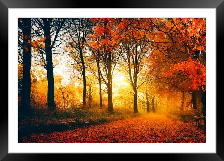 Autumn At The Park Framed Mounted Print by Adam Kelly