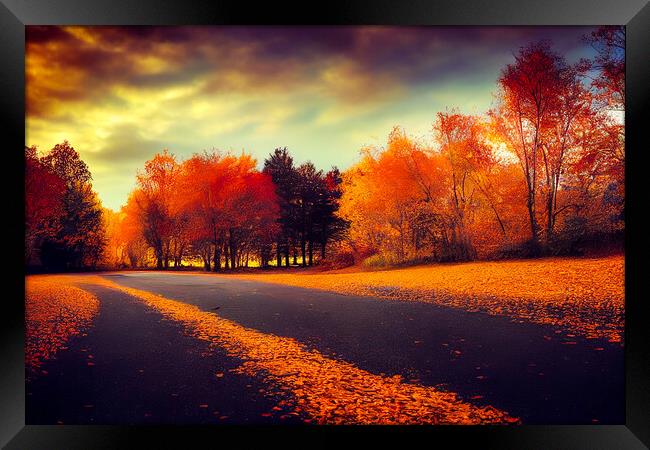 Natures Road to Autumn Framed Print by Adam Kelly