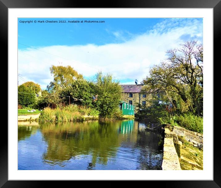 A Serene Autumn Day at Caudwells Mill Framed Mounted Print by Mark Chesters