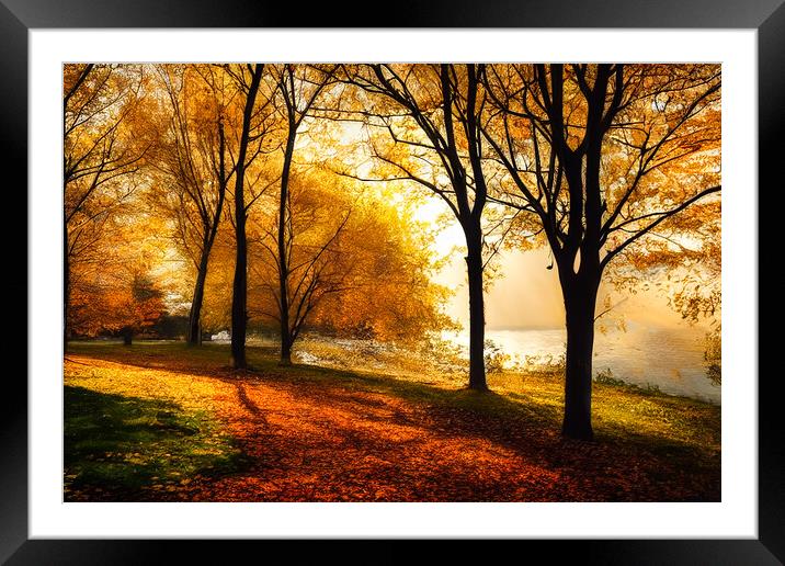 Autumn by The Lake Framed Mounted Print by Adam Kelly