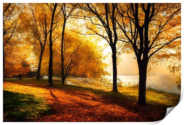 Autumn by The Lake Print by Adam Kelly