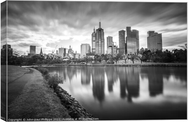 Melbourne Reflections Canvas Print by John-paul Phillippe