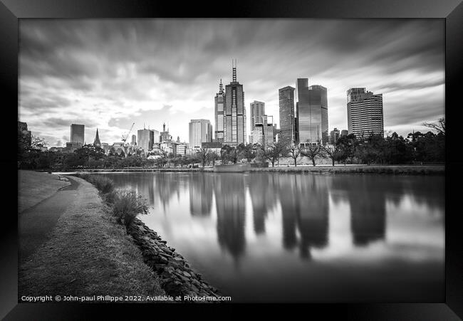 Melbourne Reflections Framed Print by John-paul Phillippe
