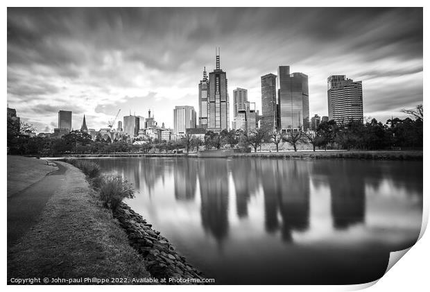 Melbourne Reflections Print by John-paul Phillippe