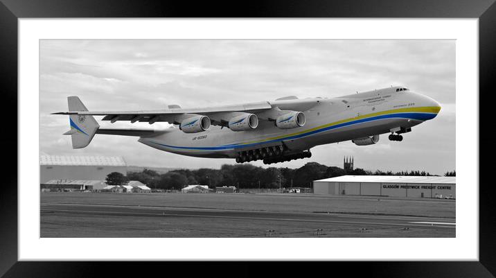 Ukrainian Antonov 225 (selective colour) Framed Mounted Print by Allan Durward Photography
