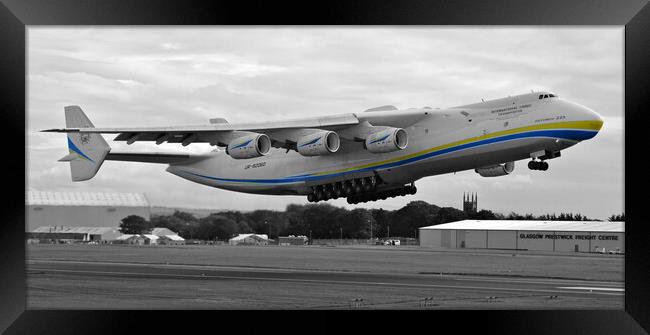 Ukrainian Antonov 225 (selective colour) Framed Print by Allan Durward Photography
