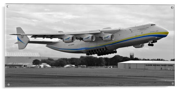 Ukrainian Antonov 225 (selective colour) Acrylic by Allan Durward Photography