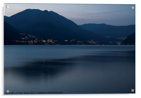 Lake Como in Italy at twilight Acrylic by Simo Wave