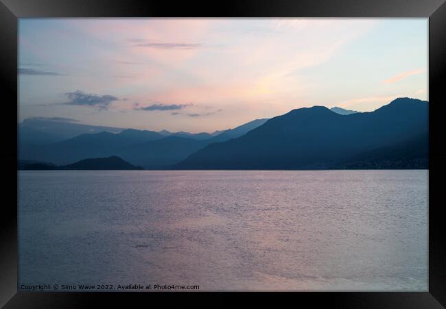 Lake Como in Italy at twilight Framed Print by Simo Wave
