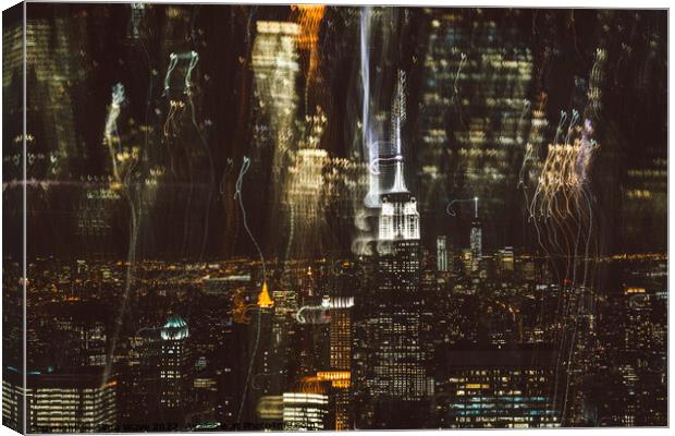 New York City by night texture Canvas Print by Simo Wave