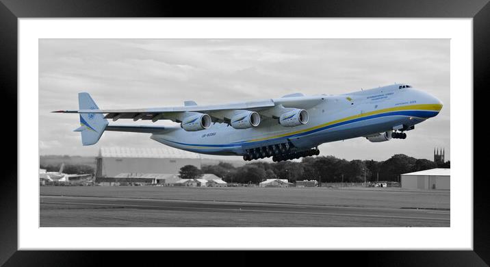 Antonov 225 Mriya (selective colour) Framed Mounted Print by Allan Durward Photography