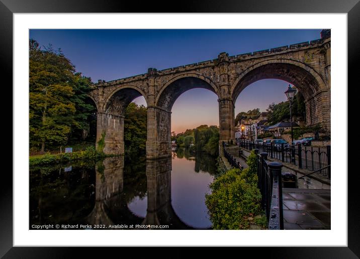 Autumn morning on the Nidd Framed Mounted Print by Richard Perks