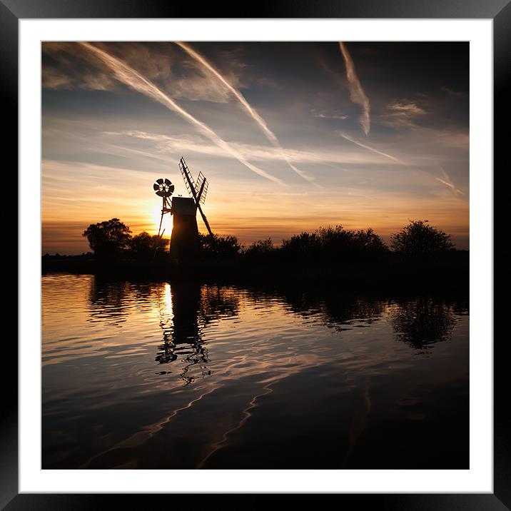Sunset at Turf Fen Framed Mounted Print by Stephen Mole