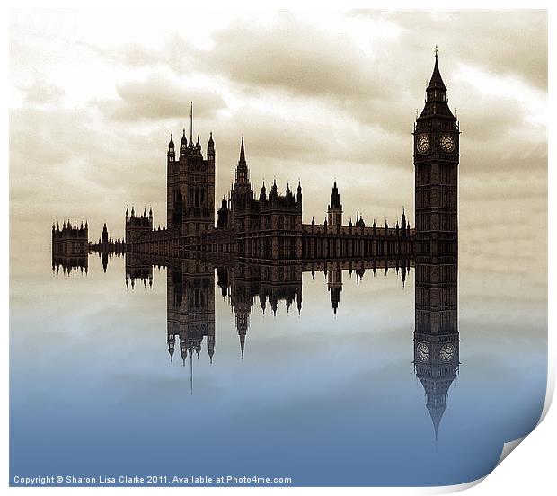 Westminster afloat Print by Sharon Lisa Clarke