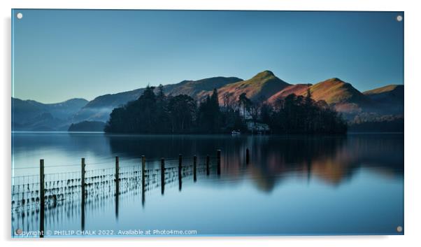Derwent water in the lake district 818 Acrylic by PHILIP CHALK