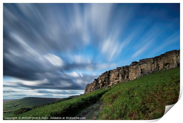 Stanage edge and wild clouds 820  Print by PHILIP CHALK