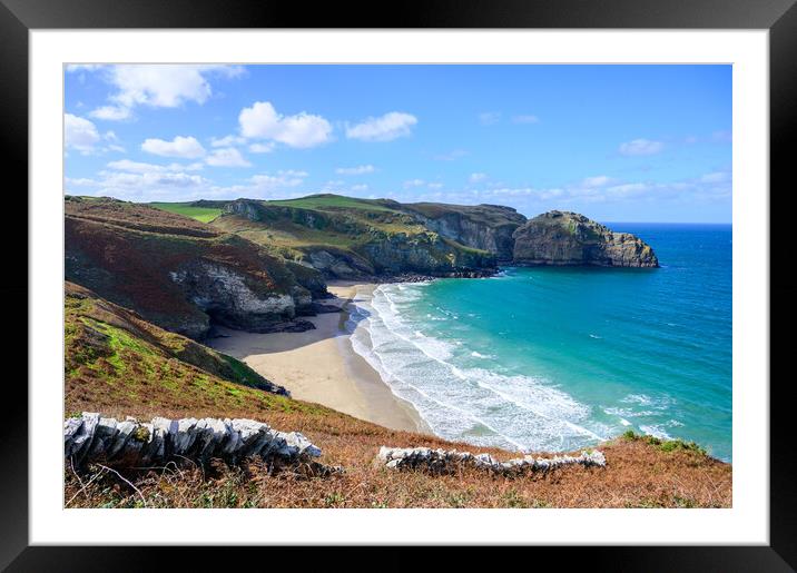 Benoath Cove and Bossiney Haven in Cornwall Framed Mounted Print by Tracey Turner